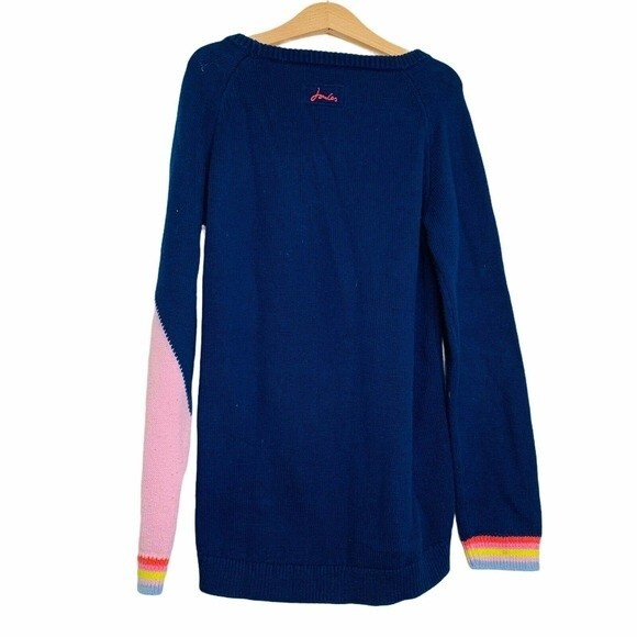 Joules Gee Gee Girls Unicorn Knitted Navy Sweater 9-10Y - Picture 4 of 12